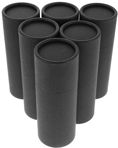 TOYANDONA Set 6 Tubi di Carta Kraft con Coperchio da 50 Ml Contenitori Cilindrici in Cartone per Oli Essenziali Imballaggio Portatile per Aromaterapia e Tè Scatole Rotonde Resistenti per