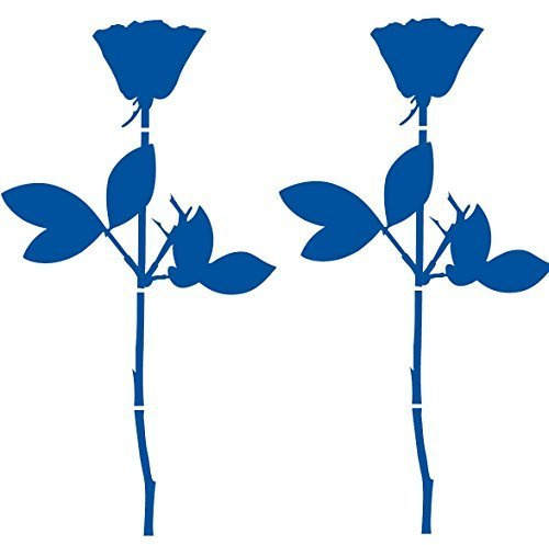 GreenIT Rose 20cm Car Window Mirror Sticker Tattoo Die Cut Decals Vinyl Self-Adhesive Decor Film Depeche Mode - 2 Piece Blue
