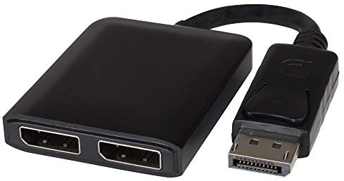 PremiumCord MST Adapter DisplayPort auf 2x DisplayPort, Extended + Mirror Function, Video 8K @ 60Hz mit DSC, 8K @ 30 Hz ohne DSC, UHD 4K 2160p, Länge: 20cm, schwarz
