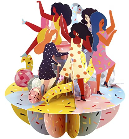 SANTORO Pirouette - 3D Pop Up Birthday Card - Girls Just Wanna Have Fun - Bridesmaid Proposal, Dancing Collectable Card - Birthday Gift, Celebration Card - For Her, For Best Friend, For Mom, For Sister, For Bride