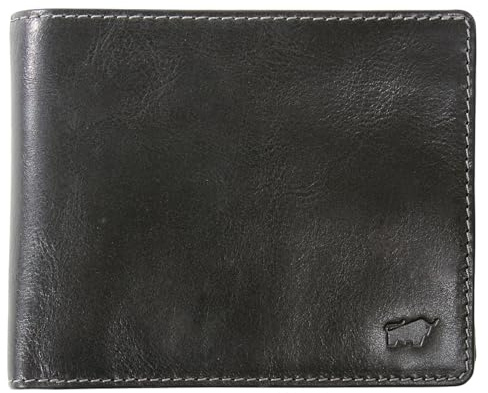 BRAUN BÜFFEL - Herren RFID Geldbörse Arezzo - 12 Kartenfächer aus echtem Rindleder Schlichtes Design - Edles Schwarz