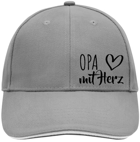 Huuraa Cappy Mütze Opa mit Herz Geschenk | Baseballkappe Basecap Kappe Geschenkidee Unisex Baseball Cap