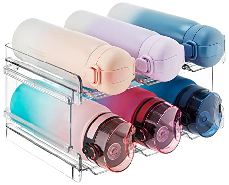 Lifewit Stapelbarer Flaschenhalter Weinflaschen Halter Weinregal Wein for 6 Flaschen, Gefrierschrank, Vorratskammer - Kunststoff-Wasserflaschenhalter für Küchenarbeitsplatte, Schrank