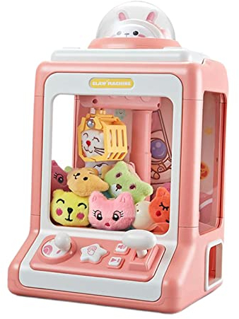 Baoblaze Mini Klauenmaschine für Kinder, Claw Machine mit Musik für Mädchen, Elektrische Klauenmaschine zum Selbermachen, Süßigkeiten Greifmaschine Krallenmaschine Spielzeug für Spiel Party, ROSA