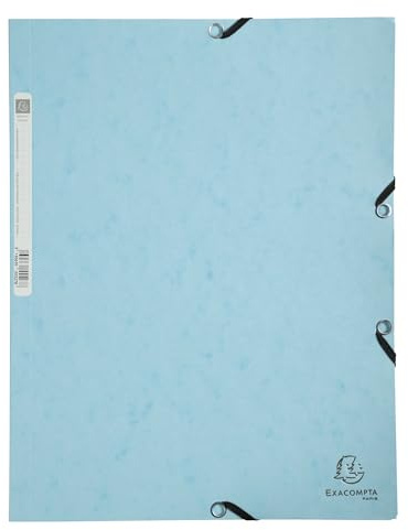 Elastomap Exacompta Aquarel A4 3 kleppen 400gr glanskarton blauw | 5 stuks