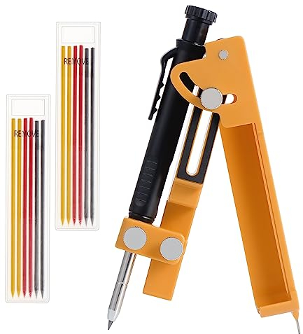 Faankiton Outil de Traçage Multifonctionnel, Outil de Traçage avec Crayon de Construction, Outil de Tracage Multi Usages, Outil de traçage du bois, Outil de Scribe, Outils de Marquage (Jaune)