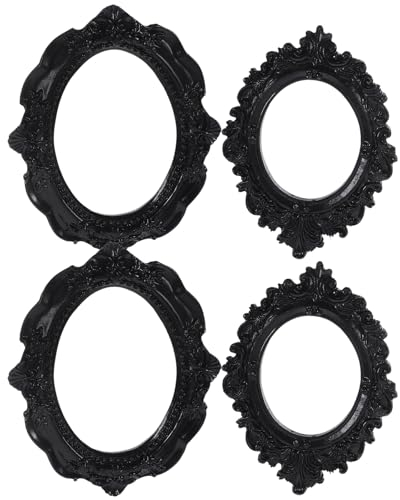 ifundom  4 Stück Retro-, Schwarze Bilderrahmen, Büro-Schreibtisch-, Vintage-Rahmen, antiker Bilderrahmen, Schreibtisch, Foto-Requisiten, Kleiner, antiker Rahmen, antikes,