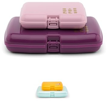 Caboodles Care Pack + Lil Bit Set, Pink & Violet, Travel Organizers for Makeup, Snap-Tight Latch for Mess-Free Travel, Compact Size