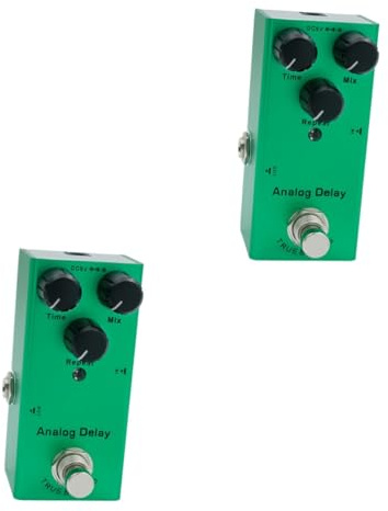 SAFIGLE 2stücke Gitarre Effektgerät Für Delay-effekte Professionelles Pedal Tiefgrünem Metall Für Musikschulen Und Auftritte Kein Rauschen Langlebiger Premium-schaltkreis