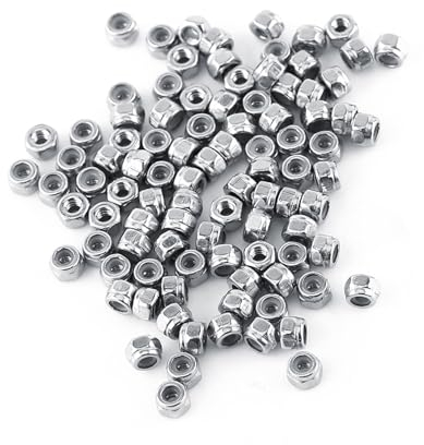 Premium-Set mit Sechskant-Sicherungsmuttern aus SS304-Edelstahl und Nyloneinsatz (M2 (100 Stück/Packung))