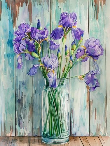 MAFANG 5D Diamond Painting Set Erwachsene Fantasie-Stiefmütterchen-Blumen，5D-Diamant-Malerei-Set Für Erwachsene，Buntes Strass-Kunst-Set Für Anfänger，Heimdekorationsgeschenke 50x70cm