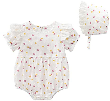 Baby Kleider Baby Pullover Baby Latzhose Neugeborenen Baby Mädchen Spitze Druck Frühling Sommer Kurzarm Strampler Body Hut Kleidung Babyparty Bodys Zum Bemalen Set Strampler Junge
