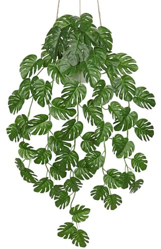 Arborus Künstliche Monstera im Topf 72CM Künstliche Hängepflanze Künstliche Hängende Monsterapflanze Dekopflanze Hängende Kunstpflanze wie Echt im Topf für Wohnzimmer Schlafzimmer Küche Deko