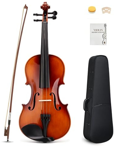 LALAHO Violin 1/4 Size for Beginners, Set for Kids with Case, Rosin, Bow & Manual, Quarter Acoustic Violin fiddle for Beginners