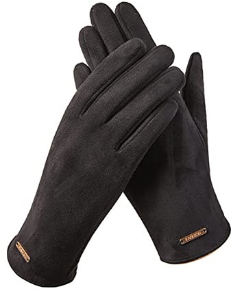 Damen-Sporthandschuhe, Outdoor, Radfahren, Arbeit, einfarbige Handschuhe, Fäustlinge, Damen (schwarz, Einheitsgröße)