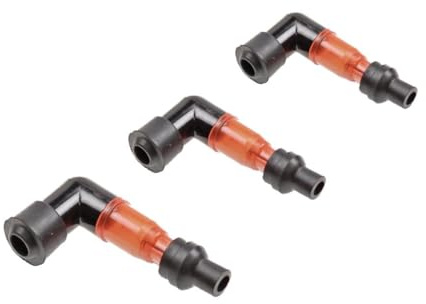 Streetparts24 3x Zündkerzenstecker beleuchtet Rot passend für Zündapp, Hercules, Sachs, Kreidler, Puch – Mofa Moped Roller Mokick – mit integrierter Kontrollleuchte