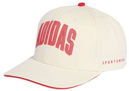adidas Unisex Stadium Trucker Hat, Off White/Pure Ruby, XS-S