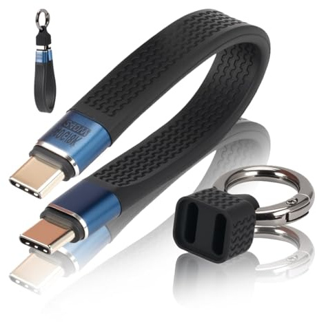 Cable USB C Corto 240W a USB C 13 cm USB4.0 PD3.1 Carga Rápida, 4 Carga con Transferencia de Datos 40Gbps, Transmisión de Video 8K@60Hz para IPhone 16/15 Max/Pro, Ma-Book, 1Pad, Samsung VR