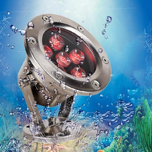 DUOAZJL Luci da piscina a LED sommergibili - Proiettore rotante a luce subacquea - Luci da paesaggio per laghetti in acciaio inossidabile 12V, Proiettore impermeabile IP68(Green,3W(AC12v))