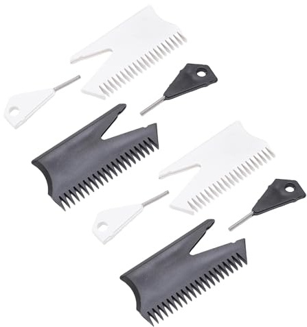 Keenso 4PCS PVC Surfboard Wax Comb, Cleaner Board & Tool mit Strukturierten Rillen, für Skateboards, Skimboards und Surfbretter