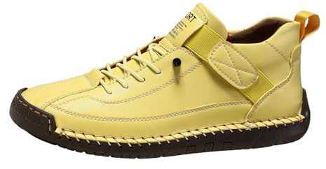 VBEDKDEB Stövlar damstövlar ankelstövlar damskor, fashionabla, platta stövletter, färgmatchande par casual hög topp unisex stövlar kvinnor, GUL, 37.5 EU