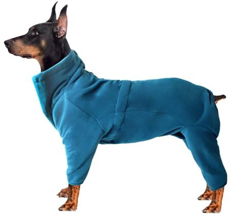 Hundepullover Wintermantel Hundemantel Grosse Hunde Fleecejacke mit Beinen Hundebademantel für Kleine Mittelgroße Haustiere Hundebekleidung,Chihuahua,Weicher Hunde Pyjamas (Blue, XL)