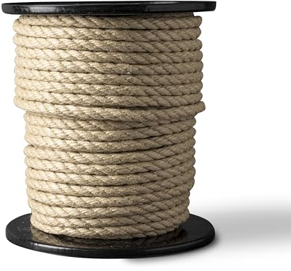 SNURO Tauseil aus Flachs (10mm, 50M) - Synthetisches Polyhemp Kunsthanfseile mit natürlicher Hanfoptik - Dickes Tau für Freizeit, Sport & Deko - Vielseitig einsetzbar mit hoher Zugkraft 830kg