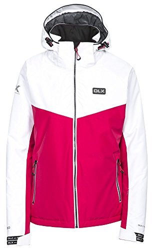 Trespass Crista Wasserdichte DLX Skijacke / Funktionsjacke / Wetterjacke mit abnehmbarer Kapuze, Unterarmbelüftung, Kopfhörereingang, Skibrillentasche, herausnehmbarem Schneefang & Skipasstasche für Damen