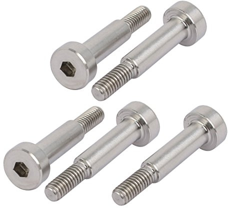 sourcing map 5Stk. 304 Edelstahl Schulter Bolzen 5mm Schulter Dmr. | 16mm Länge, M4 Gewinde