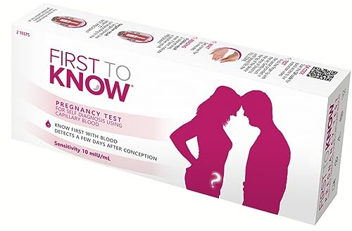 First To Know® – Der erste Schwangerschaftstest mit Blut, den man alleine machen kann – Packung mit 2 Tests