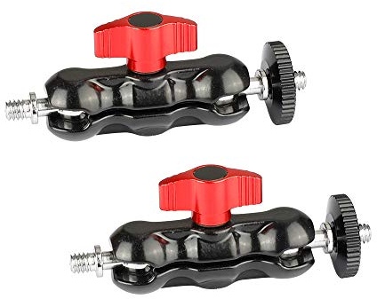 CAMVATE Bras Universel Magique avec Deux têtes de rotule (Rouge, 2 pièces)