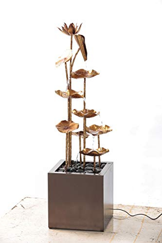 Hi-Line Gift Zinc Metal Gold Lotus Fountain
