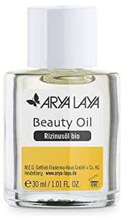 ARYA LAYA Beauty Oil Rizinus bio, 30 ml: pflegt Haut & Haare, für schöne, dichte Wimpern & Augenbrauen, kräftigen Haarwuchs & gesunde Haarspitzen, vegan