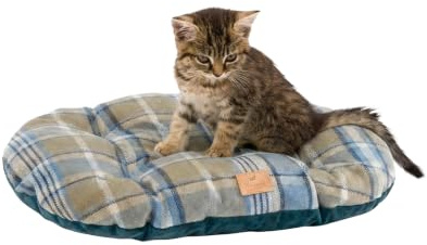 Ferplast Cuscino imbottito per cani e gatti SCOTT 45/2, Double-face, Scozzese, Soffice velluto, Lavabile, Blu