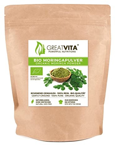 GreatVita Bio Moringa Pulver 400g, ohne Zusätze
