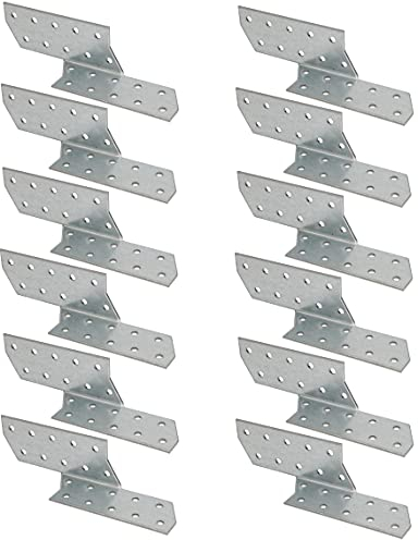 KOTARBAU® 12er Set Sparrenanker 170 x 40 mm Links Stahlwinkel zum Verstärken von Holzkonstruktionen (170 x 40 mm, Links)
