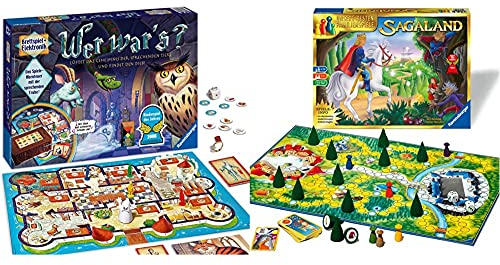 Ravensburger Kinderspiel 21854 - Wer War's - Gesellschafts- und Familienspiel & 26424 - Sagaland - Gesellschaftsspiel für Kinder und Erwachsene