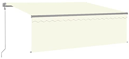 vidaXL Tenda da Sole Retrattile Automatica con Parasole 4x3 m Crema