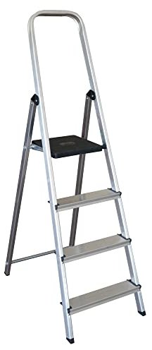 KTL - Escalera de Tijera K-OFFICE (4 Escalones, Aluminio, Plegable, 279 cm de altura)