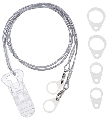 Hörgeräte Clip Anti Lost Lanyard Safety Retainer für Erwachsene und Kinder mit 3 verschiedenen Größen Silikonschlaufen und 1 Kunststoff Aufbewahrungsbox grau