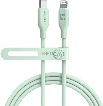 Anker USB-C to Lightning Cable, 6ft, MFi Certified, Bio-Based Fast Charging Cable for iPhone 14/14 Pro/14 Pro Max/13/13 Pro/12/11/X/XS/XR/8 Plus