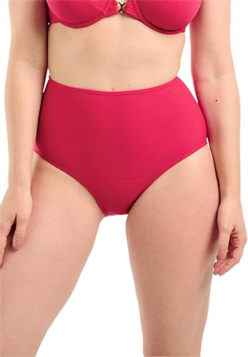 sans Complexe, Maillot de Bain, Culotte Taille Haute, Modèle Glamourous Textured, Femme, Touche colorée et Sexy, 50-52, Cerise