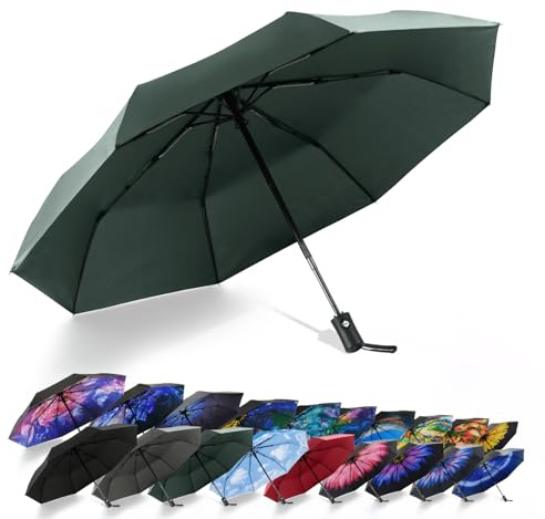 SY COMPACT Travel Umbrella - Windproof Automatic Compact Umbrellas for Rain