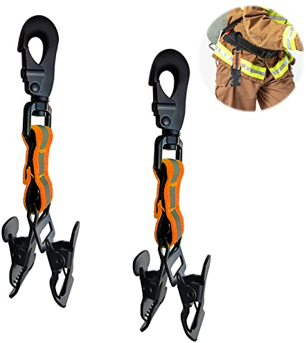 Qiyiche 2 Stück Feuerwehr Handschuhhalter | Doppelter Clip Handschuh Clips, zum Aufhängen von Handschuhen, Schutzhelmen, Handtüchern
