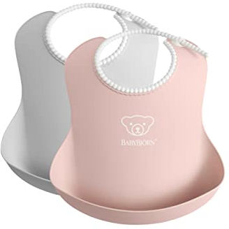 BabyBjörn Lätzchen, 2er-pack, Grau/Blassrosa