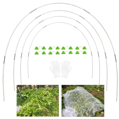 YUNSTK Gewächshausreifen Fiberglas, 20Pcs Gewächshaus Hoops, Folientunnel Bögen für Hochbeet, Rostfrei Durable Frei Biegbar Gartenreifen, Fiberglas-Stützrahmen Pflanzentunnel für Pflanzenabdeckung