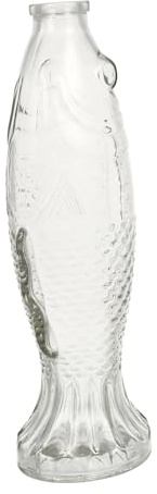 WOONEKY Bouteille Verre Délicate de Poisson Bouteille Décorative pour Fleurs Vase Artistique pour Centre de Table avec Bouchon Design Moderne et Minimaliste