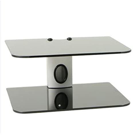 EGNIAN 2 Tiers AV Shelf Wall Mount Shelf Black DVD Wall Hanging Bracket Stand For AV Receiver Set-top Boxes/Cable Boxes/Gaming Systems