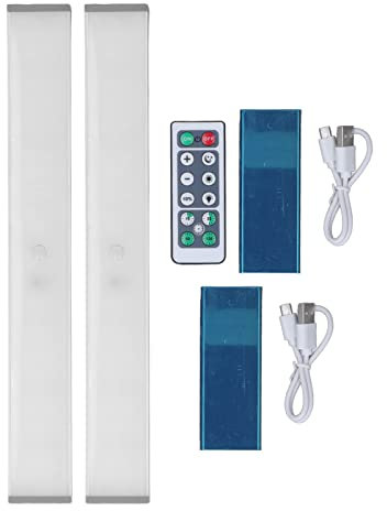 Fyearfly 2Sets LED-Sensorleuchte, 80 LEDs Bewegungsmelder-Schrankleuchte, Wiederaufladbare Helligkeit, Einstellbares Timing, LED-Licht Mit Magnic, Kaltweiß