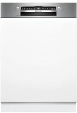 Bosch SMI4HVS00E Serie 4 Teilintegrierter Geschirrspüler, 60 cm breit, 14 Maßgedecke, Extra Trocknen, 3-fach Rackmatik, AquaStop, Besteck-Schublade, Edelstahl